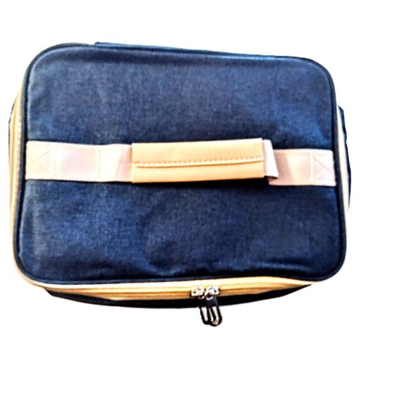 Denim Dual-Compartment Insulated Lunch Bag w/Strap ~ BONUS Zip Storage Bag NEW! - Picture 11 of 13